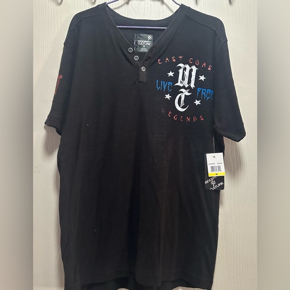 NWT🔥RARE🔥Modern Culture Black Tee Shirt M "East Coast Legends" Graphic Y2K Vibe